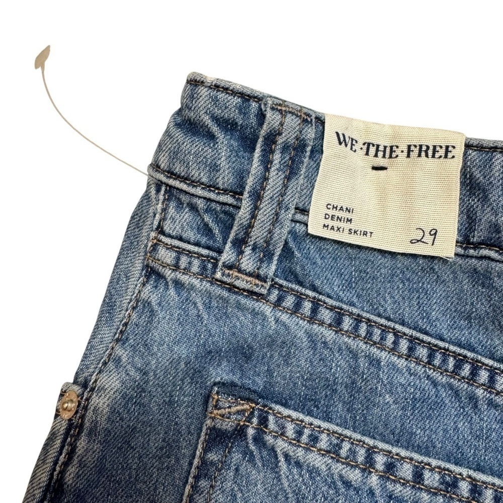 NWT New Free People We The Free Chani Denim Maxi Skirt Size 29 - Picture 6 of 8
